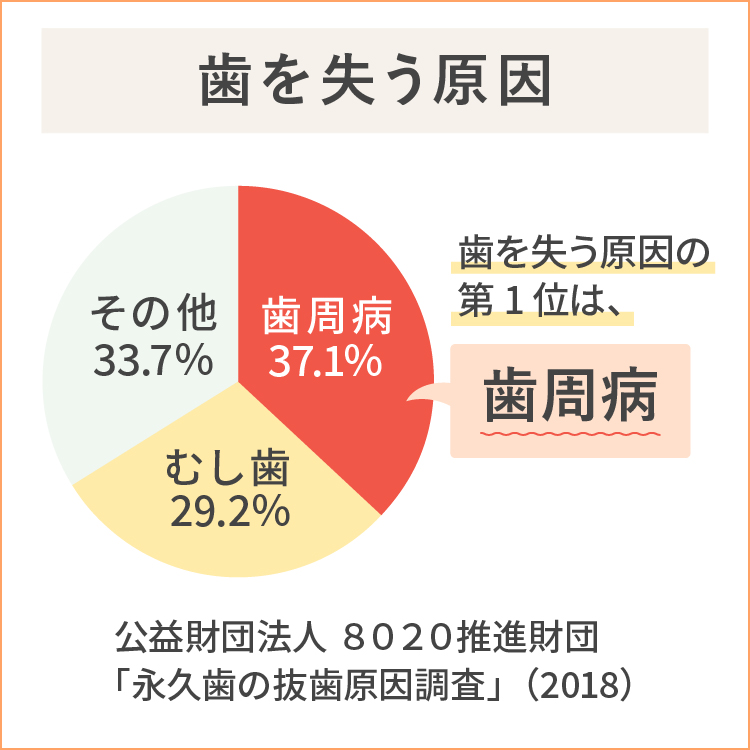 歯を失う原因の第一位は歯周病